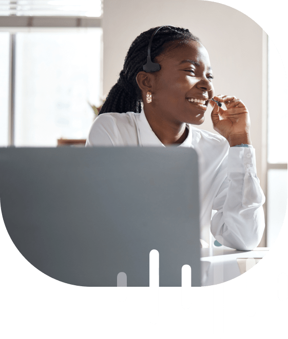 Hiring manager speaking to a candidate via a live video interview.